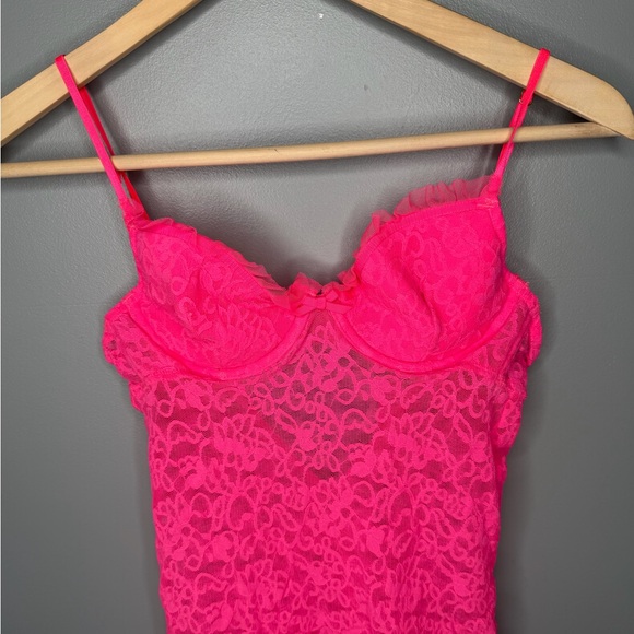 NWT Victoria’s Secret x 2000s Hot Pink Lace Chemise - Picture 6 of 15